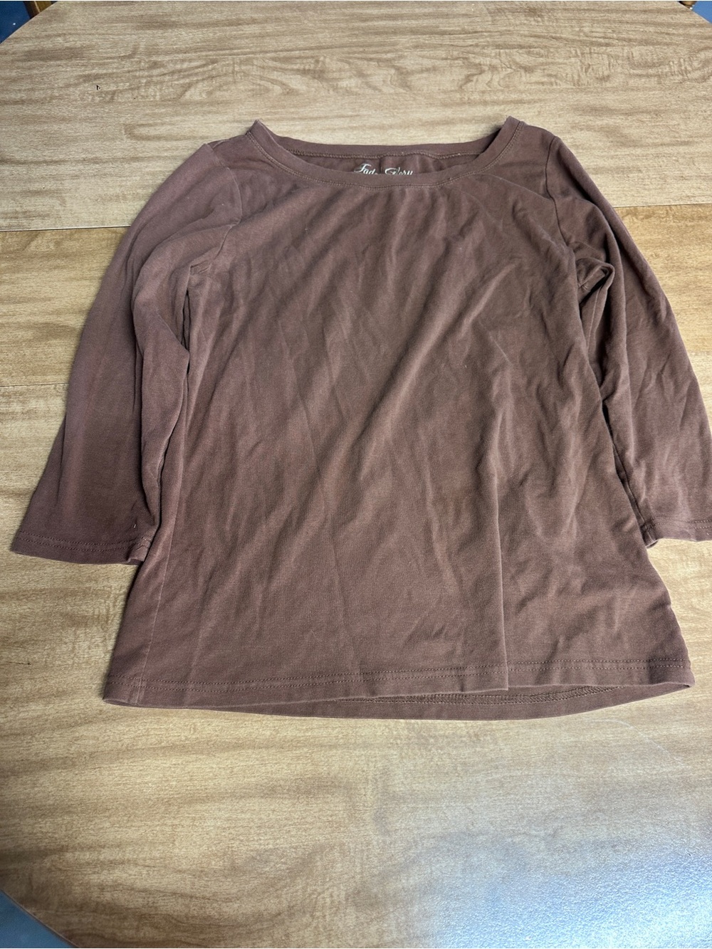 Faded Glory Chocolate Brown Stretch Crewneck Tee